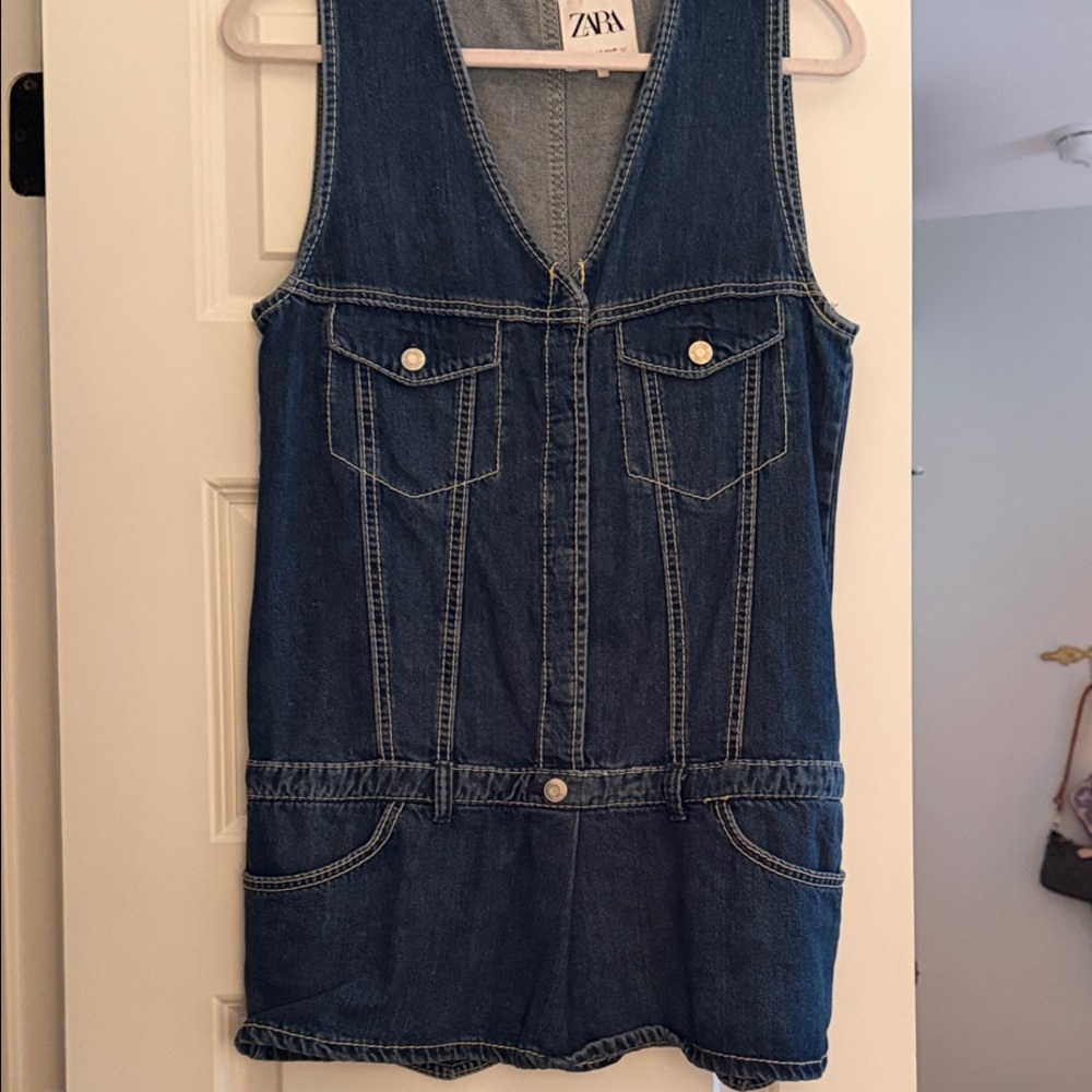 Zara Dark Blue Denim Vest
